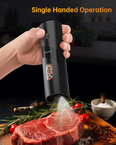Rechargeable Electric Salt and Pepper Grinder Set Automatic Pepper Mill Grinders with Charging Base