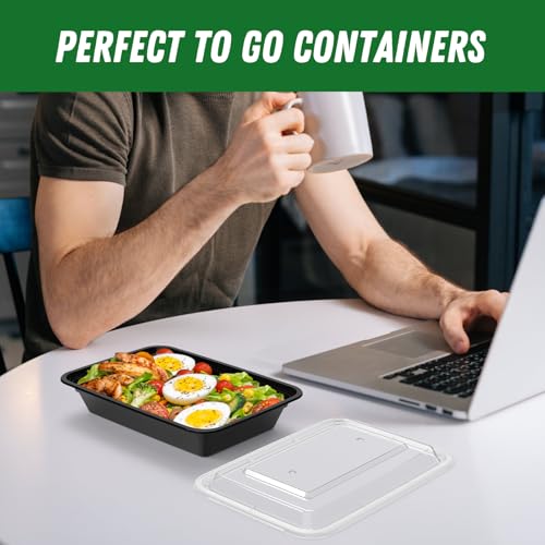50 Pack (100-Piece) 28 oz Meal Prep Containers Reusable with Lids (50 Count)