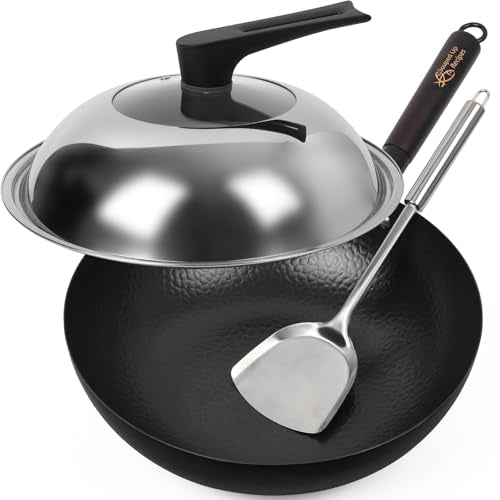 13.4 Inch Carbon Steel Wok For Electric