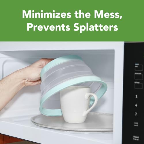 Microwave Plate Cover Small in Blue Haze Collapsible Vented Silicone Microwave Splatter Cover