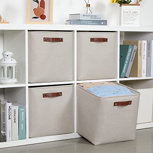 Storage Bins 4 Pack Of 13x13x13 Decorative Storage Cube Bins Suit Office (4 Count)