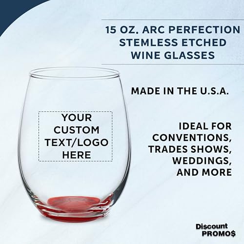 Custom Stemless Wine Glasses in Bulk by ARC Perfection (100 Count)
