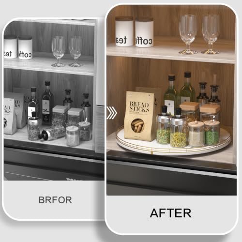 18 Inch Large Oak Lazy Susan Organizer