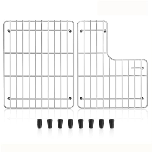 23.2'' x 11.6'' Stainless Steel Sink Protectors with Rubber Feet