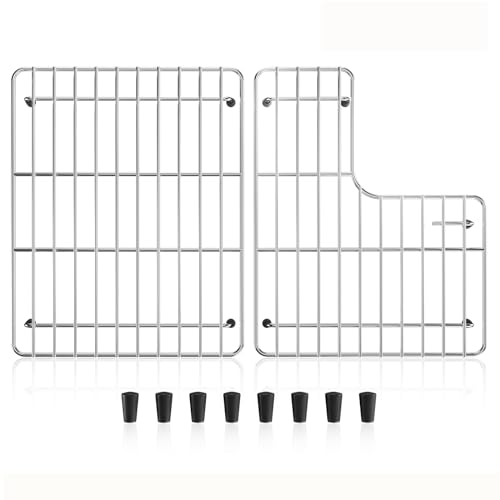 23.2'' x 11.6'' Stainless Steel Sink Protectors with Rubber Feet