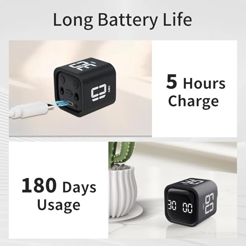 Productivity Timer Flip Gravity Sensor Cube Timer Countdown & Countup (2 Count)