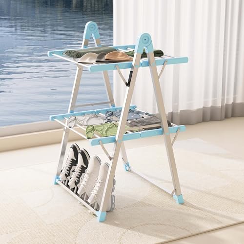 Heated Clothes Drying Rack Foldable Timer Shoes Socks