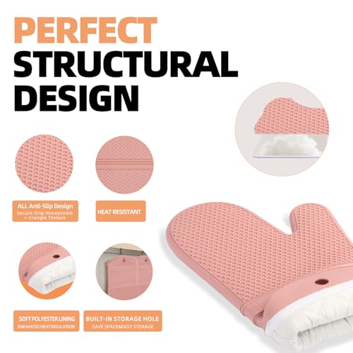 Silicone Oven Mitts Kitchen Potholder Set (2 Count)