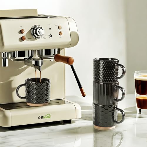 12 OZ Stackable Coffee Mugs Set of 4 (4 Count)