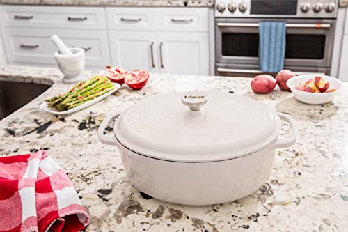 Enameled Cast Iron Oval Dutch Oven with Lid