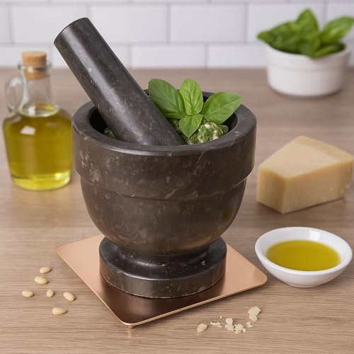 Natural Charcoal Marble Mortar & Pestle