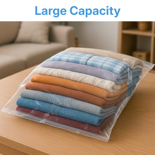 12Pcs Clear 18" x 24" Large Storage Plastic Bags (12 Count)