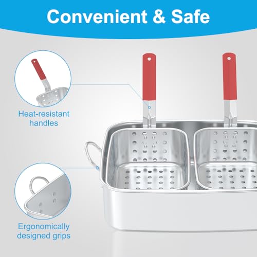 FireRiot 18QT Aluminum Deep Fryer Pot with Baskets & Heat