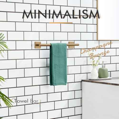 Bathroom Towel Bars 12 Inch Towel Ring Champagne Bronze 30CM Hand Towel Holder for Bath Kitchen Wall Stainless Steel B4005CPG