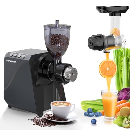 2-In-1 Masticating Fruit Vegetable Juicer Machine & Electric Coffee Grinder