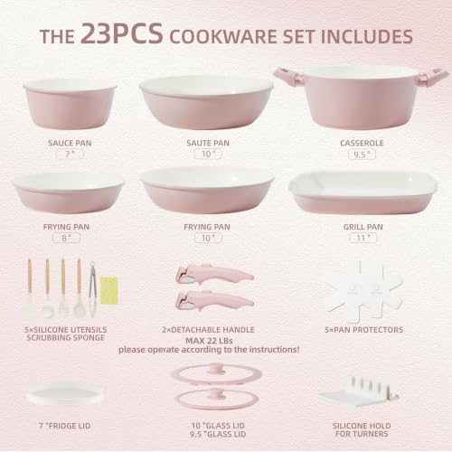 23pcs Ceramic Pots and Pans Set