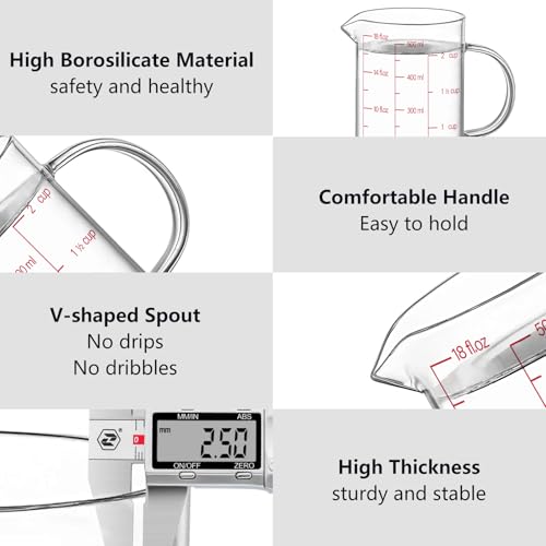 18OZ 500ML Glass Measuring Cup
