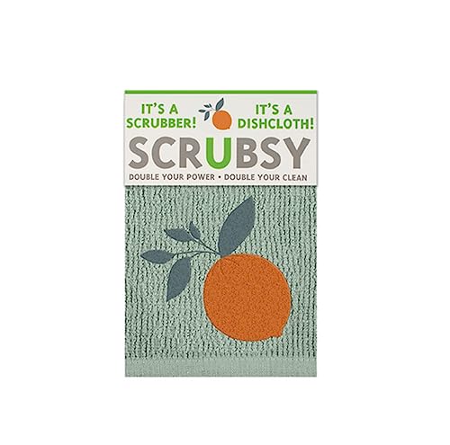 MÜkitchen SCRUBSY 100% Cotton Kitchen Dish Cloth with Built in Scrubber