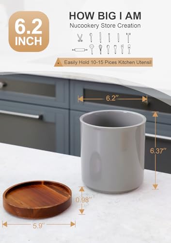 Ceramic Rotating Kitchen Utensil Holder for Countertop