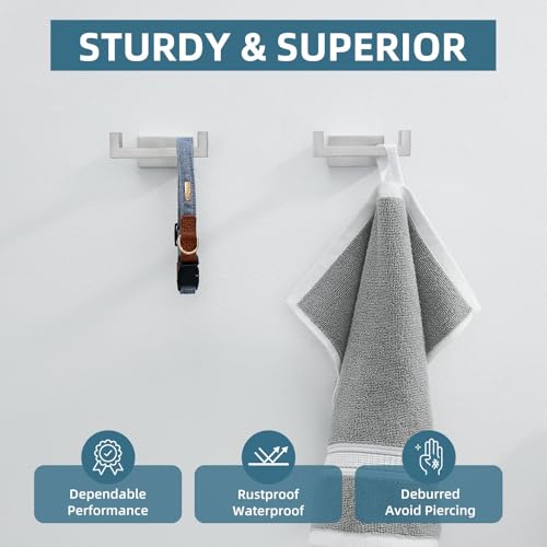Bathroom Double Hook Brushed Nickel (2 Count)