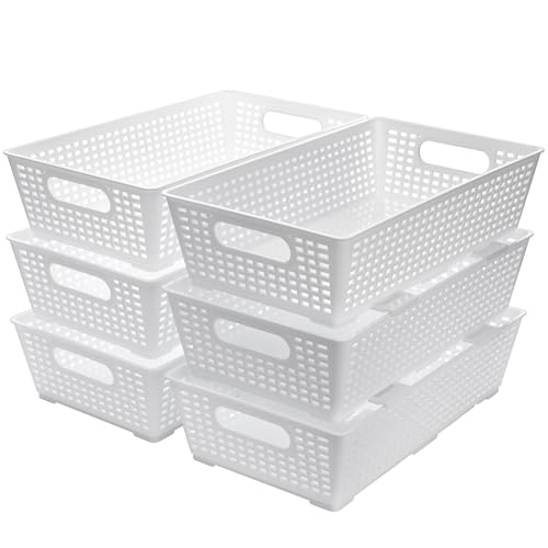 Stackable Woven Plastic Basket (6 Count)