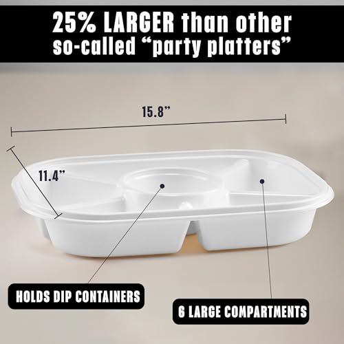 Jumbo Divided Serving Tray with Lid