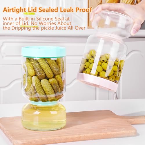 Pickle Jar with Strainer Flip