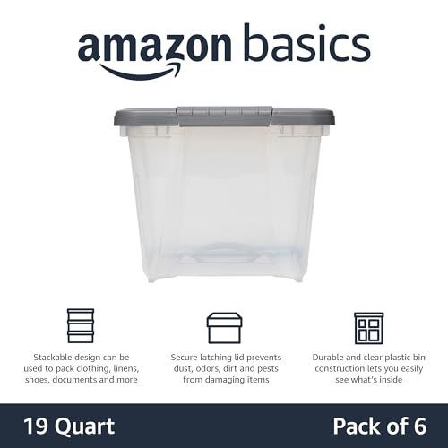 Plastic Storage Containers with Secure Latching Lids (6 Count)