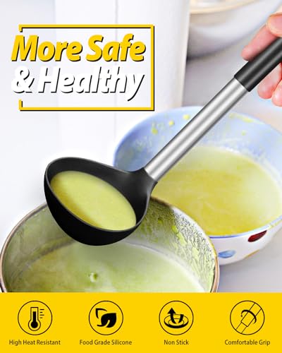 Silicone Soup Ladle Spoon Kitchen Utensils (2 Count)