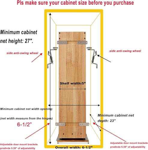 Pull Out Spice Rack Cabinet Organizer