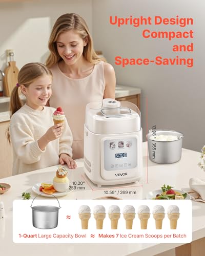 Upright Automatic Ice Cream Maker with Built