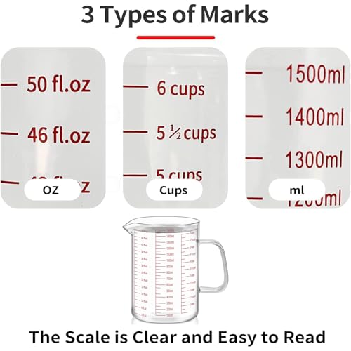 6 Cups Glass Measuring Cup