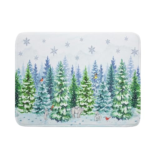 Winter Bear Bird Dish Drying Mat