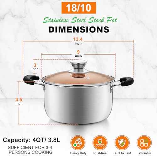 4 Qt Stockpot with Lid