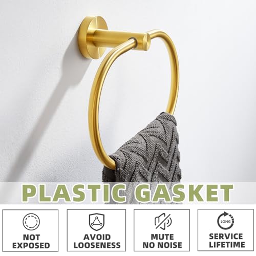 Brushed Gold Towel Ring for Bathroom Towel Storage