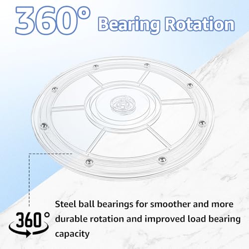 4 Pcs 8 Inch Lazy Susan Turntable Acrylic Ball Bearing Rotating Tray (4 Count)