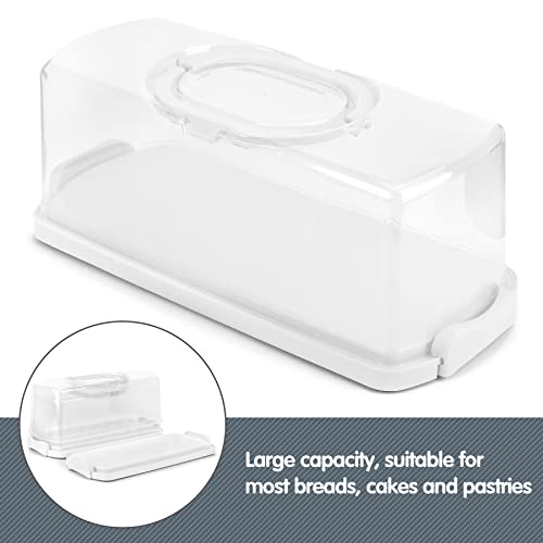 2 Pack Plastic Rectangular Bread Box with Clear Lid (2 Count)