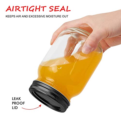 16oz Glass Jars With Airtight Lids And Bands (15 Count)
