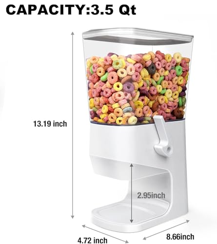 Cereal Dispenser Countertop Wath Bowls and Spoons（1pcs White）