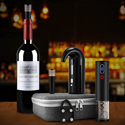 Wine Opener Valentines Day Gift Set with Electric Wine Bottle Opener