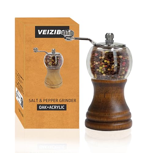 Pepper Mill Manual Salt and Pepper Grinder Set 5in Wooden Mills Fresh Spice