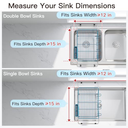 Blue Dish Drying Rack in Sink