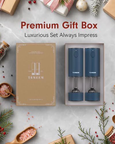 Larger Capacity Rechargeable Electric Salt and Pepper Grinder Set