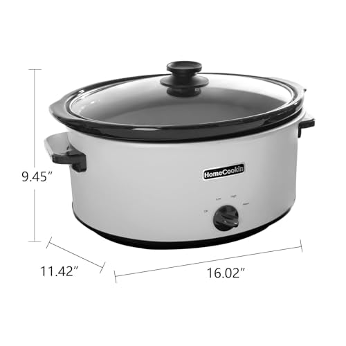7 Quart Slow Cooker Oval Manual Pot Food Warmer with 3 Cooking Settings
