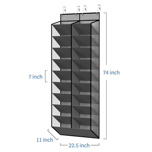 20 30 Pairs Grey Over the Door Shoe Organizer