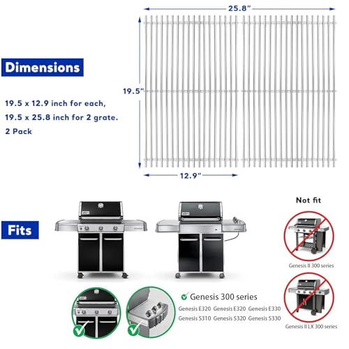 304 Stainless Steel Grill Grates for Weber Genesis 300