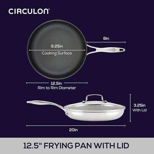 C1 Series Clad Stainless Steel with ScratchDefense Technology Cookware Nonstick Induction Frying Pan