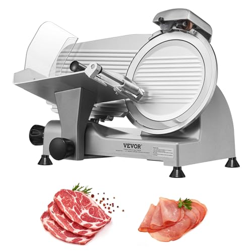 Meat Slicer 340W Electric Deli Food Slicer with 10" SUS420 Stainless Steel Blade and Built