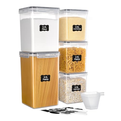 5 PCS Flour and Sugar Storage Container Sets for Regular Bakers (5 Count)