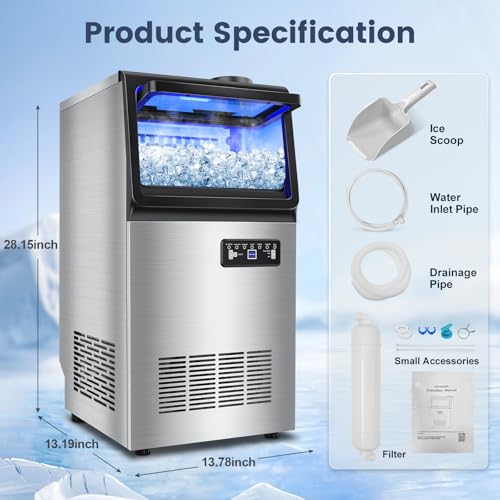 Commercial Ice Maker Machine Dual Water Inlet Options